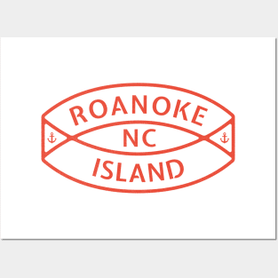 Roanoke Island, NC Summertime Vacationing Anchor Ring Posters and Art